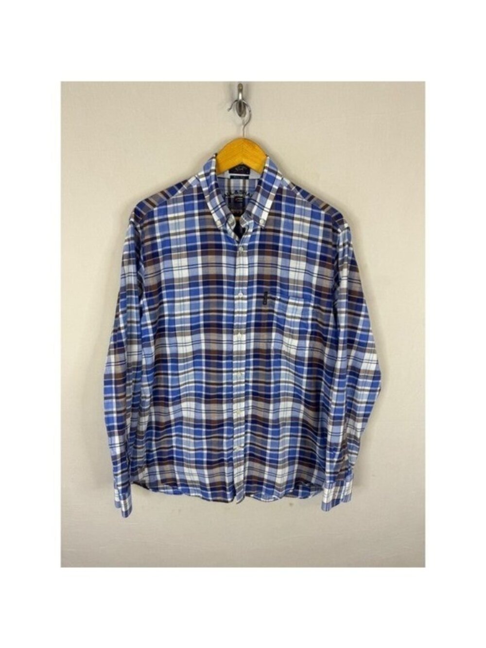 Paul & Shark Yachting Habana Yacht Club Plaid Shirt Mens 41 Blue Made in Italy